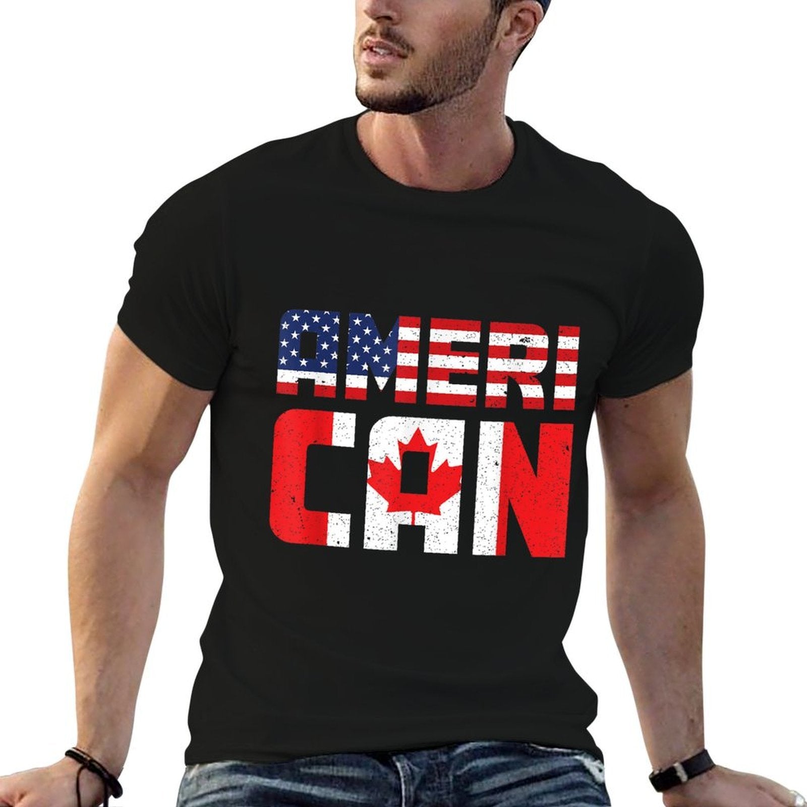 US Canadian American Pride Canadian Canada  Graphic-printed T-Shirt