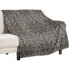 Gray Paisley Bandana Pattern Shrink-resistant Throw Blanket