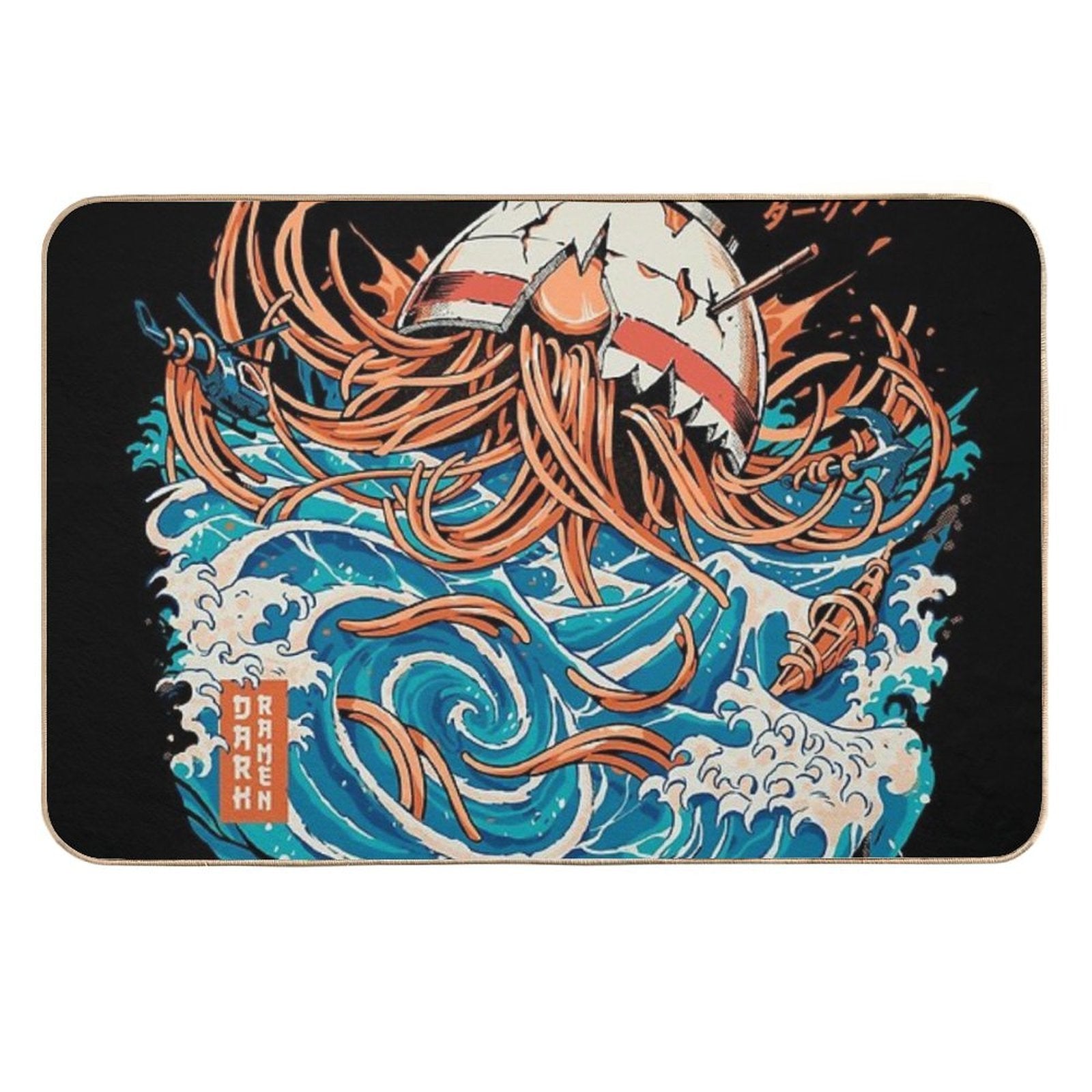 Black Dark Great Ramen Off Kanagawa  Multi-Purpose Bath Mat