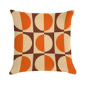 Retro Geometric Half Square And Circle Pattern 233 Soft High-Density Material Throw Pillow