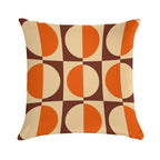Retro Geometric Half Square And Circle Pattern 233 Soft High-Density Material Throw Pillow
