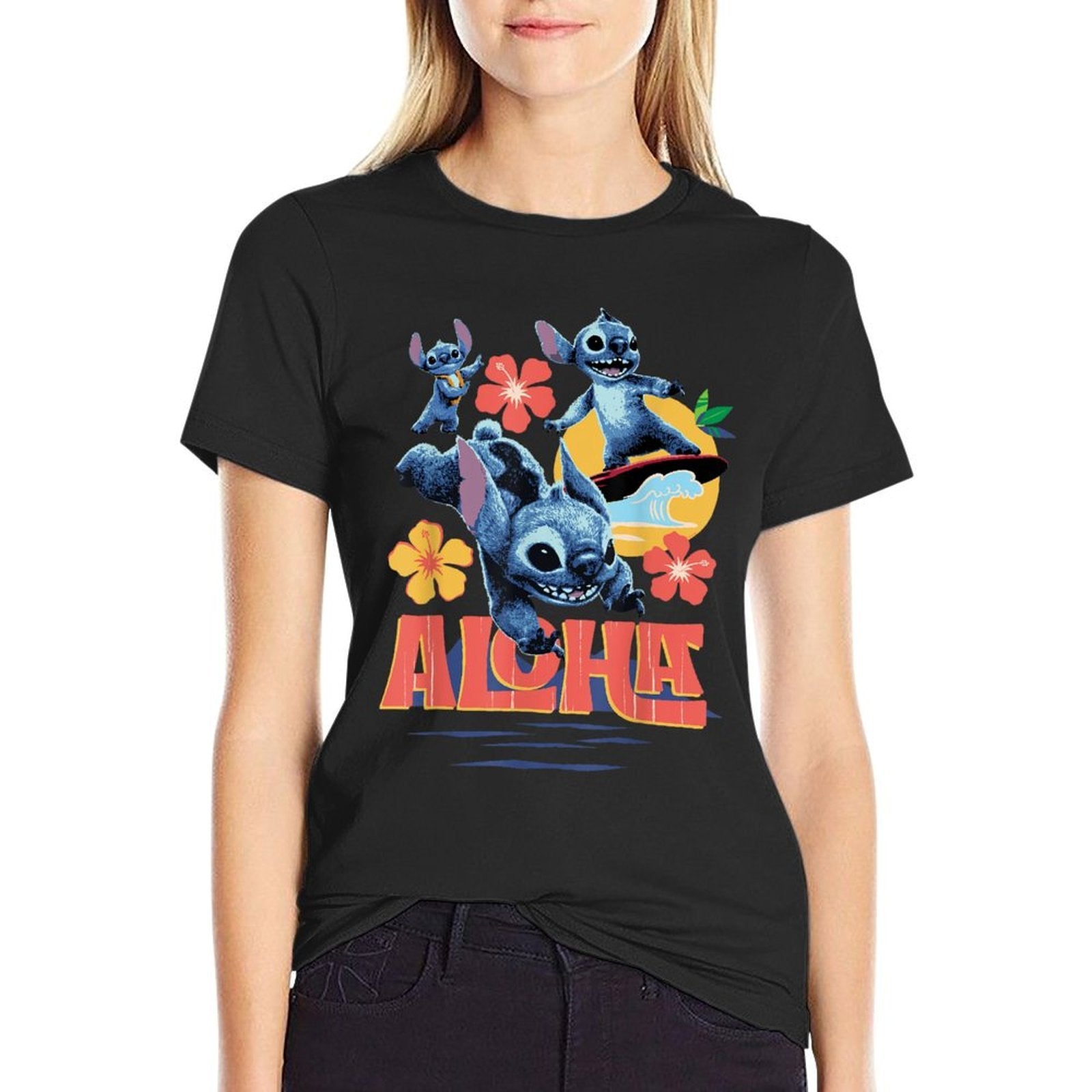 Disney Lilo  Stitch Live-Action Movie Tropical Aloha Stitch  Odor-resistant T-Shirt