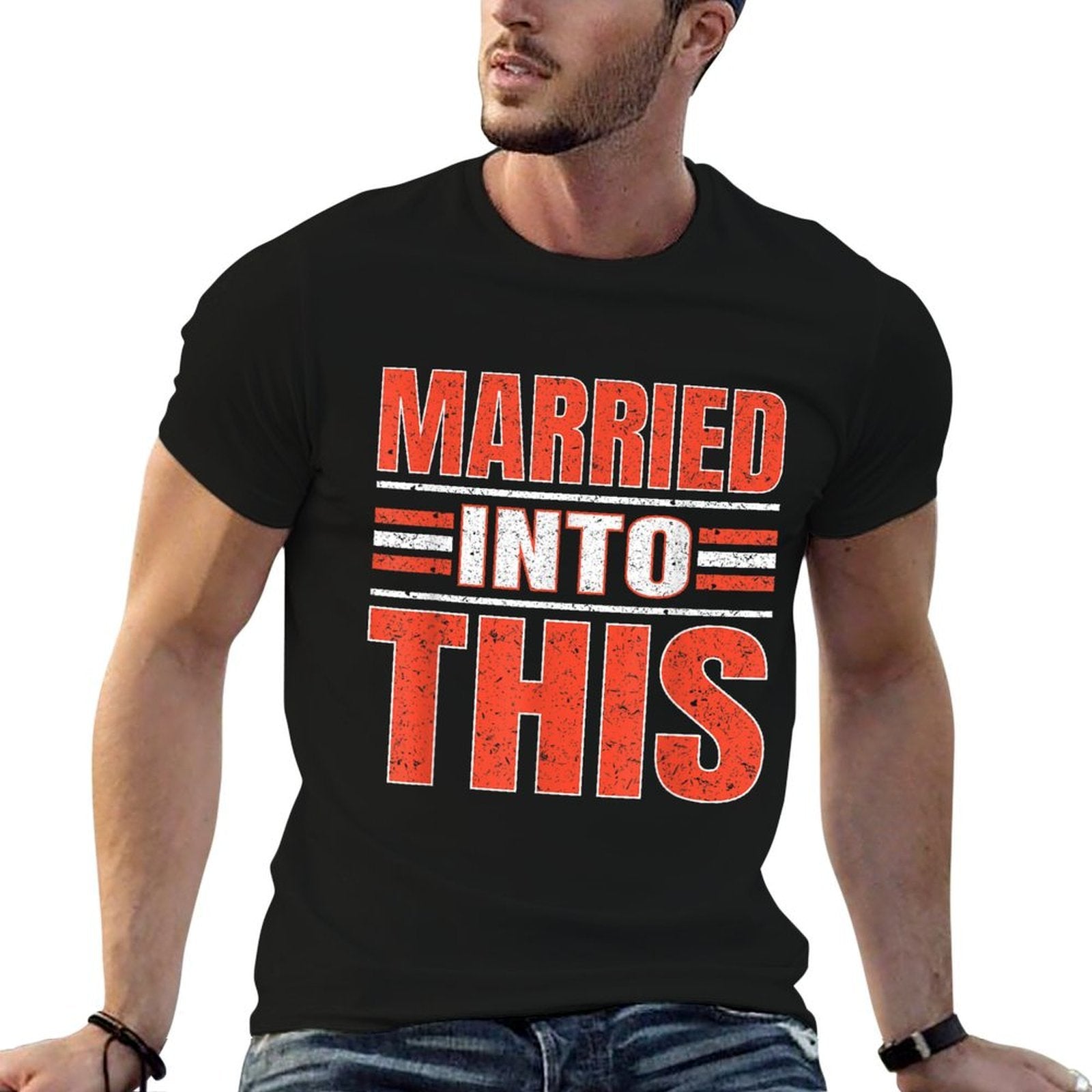 Married Into This Cleveland Funny Cleveland Gift  Summer-ready Fabric T-Shirt