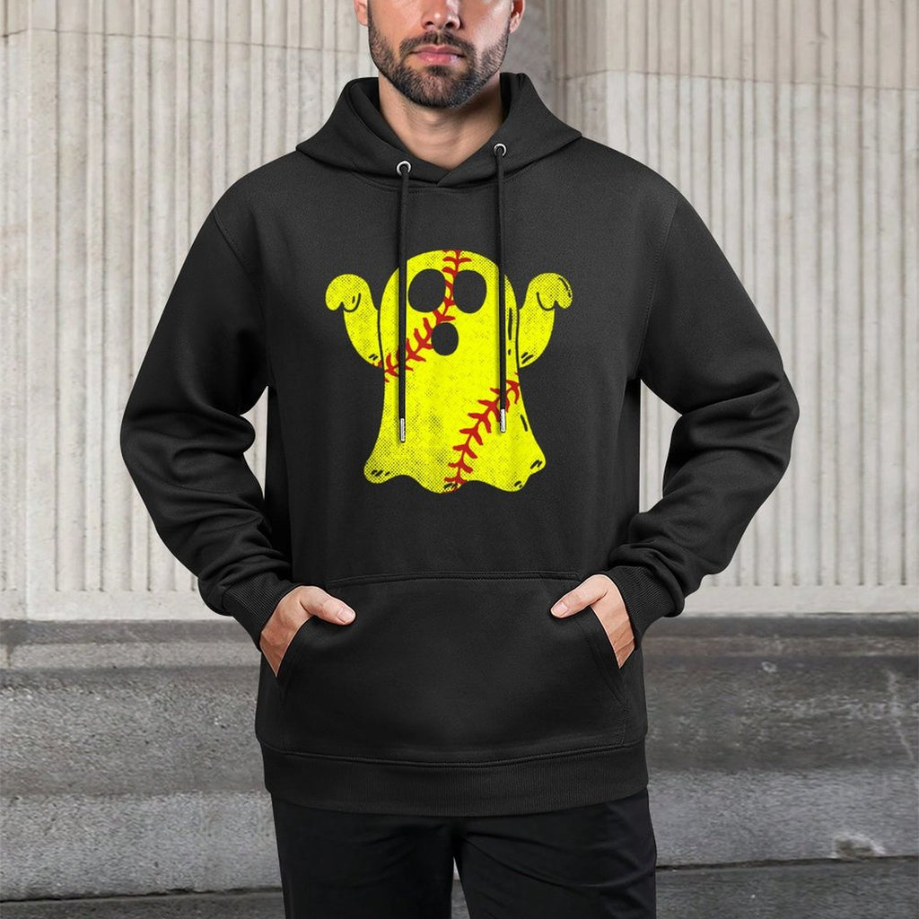 Softball Ghost Softball Lover Halloween Costume Relaxed Fit Hoodie