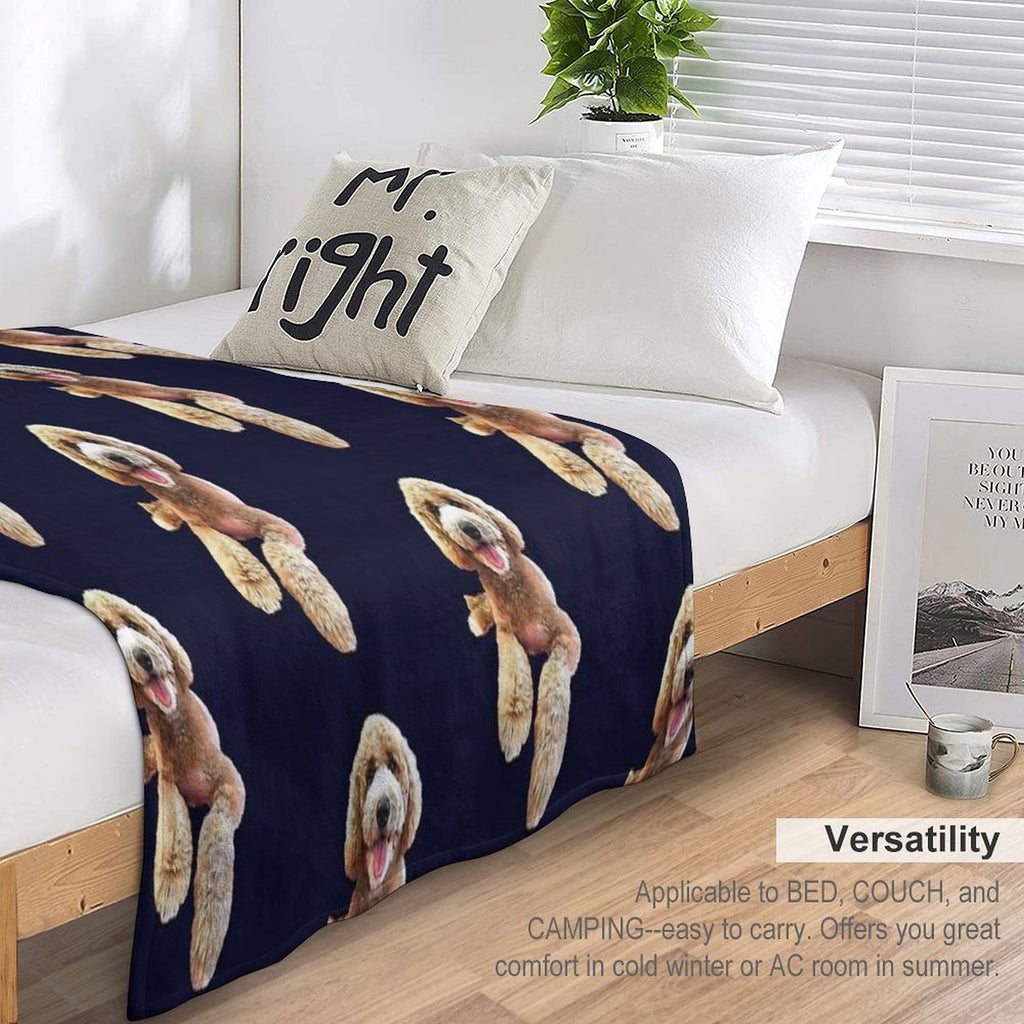 Labradoodle Cute Cartoon Dog Lightweight Throw Blanket