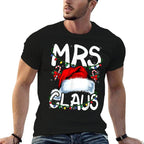 Mr And Mrs Claus Couples Matching Christmas Pajamas Santa  Graphic-printed T-Shirt