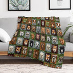 Wildlife Parade Colorful Animal Crochet Seamless Pattern Gift-ready Throw Blanket