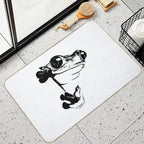 Green And Red Frog HELLO V5  Versatile Bath Mat