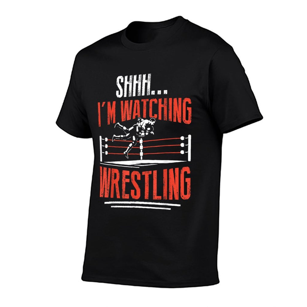 Shhh Im Watching Wrestling Funny Wrestler Men Women Kids  Soft T-Shirt