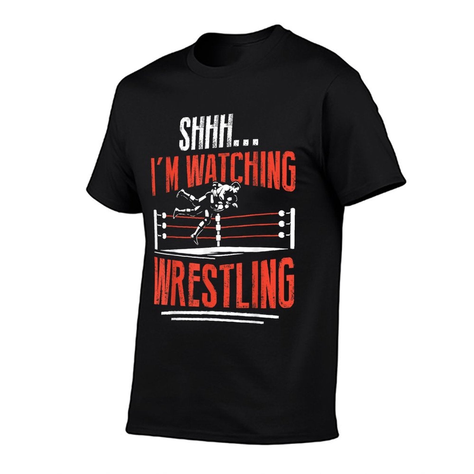 Shhh Im Watching Wrestling Funny Wrestler Men Women Kids  Soft T-Shirt