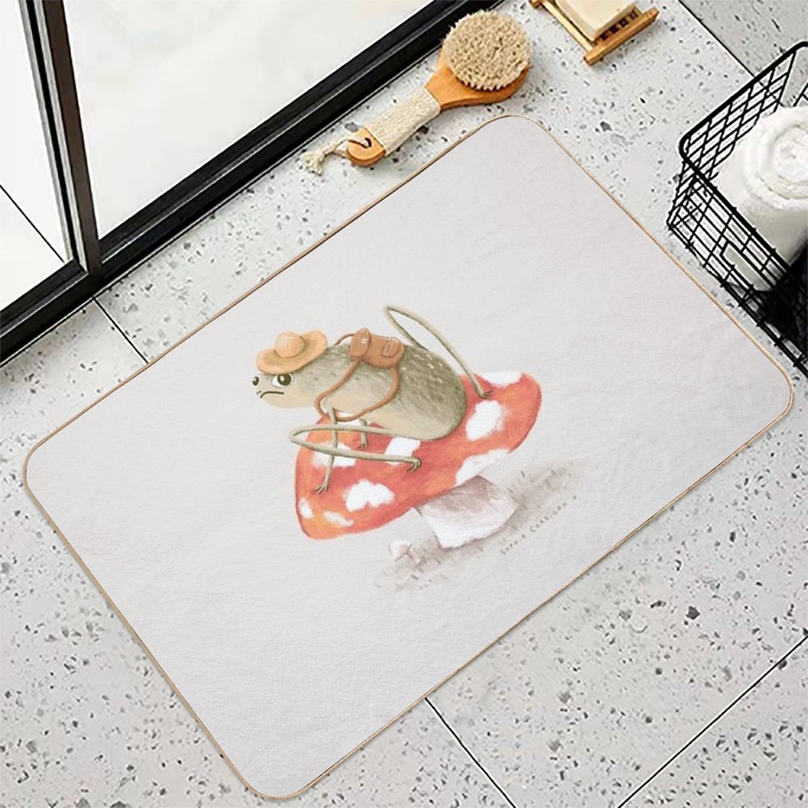 Awkward Toad Ready for Adventure  Versatile Bath Mat