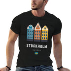 Stockholm Sweden Scandinavian Old Town Colorful Buildings  Relaxed-fit T-Shirt
