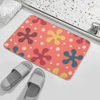 Pretty Mid Century Modern Floral Pattern 849  Odorless Bath Mat