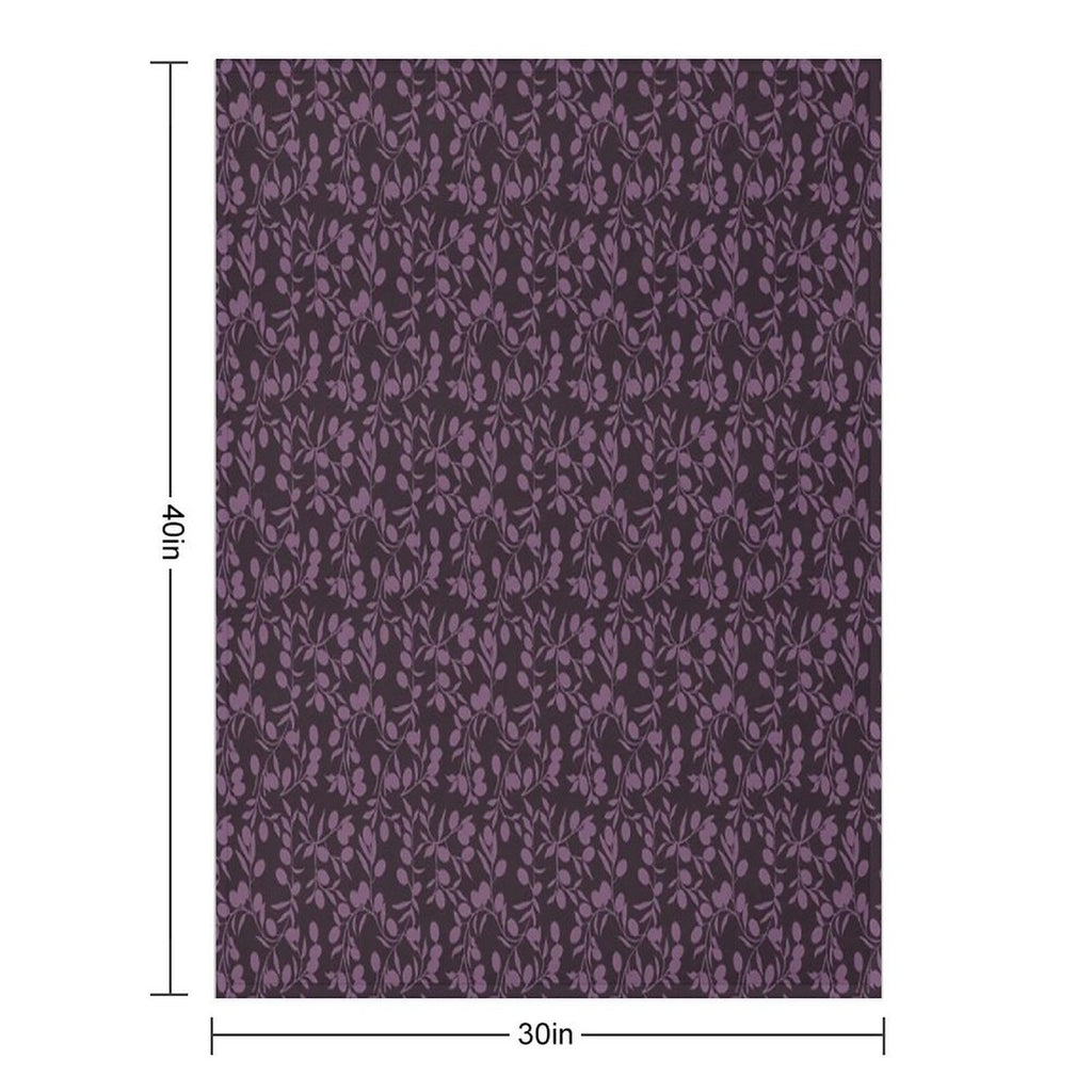 Blushing Purple Cherry Small Olive Pattern Sustainable Throw Blanket