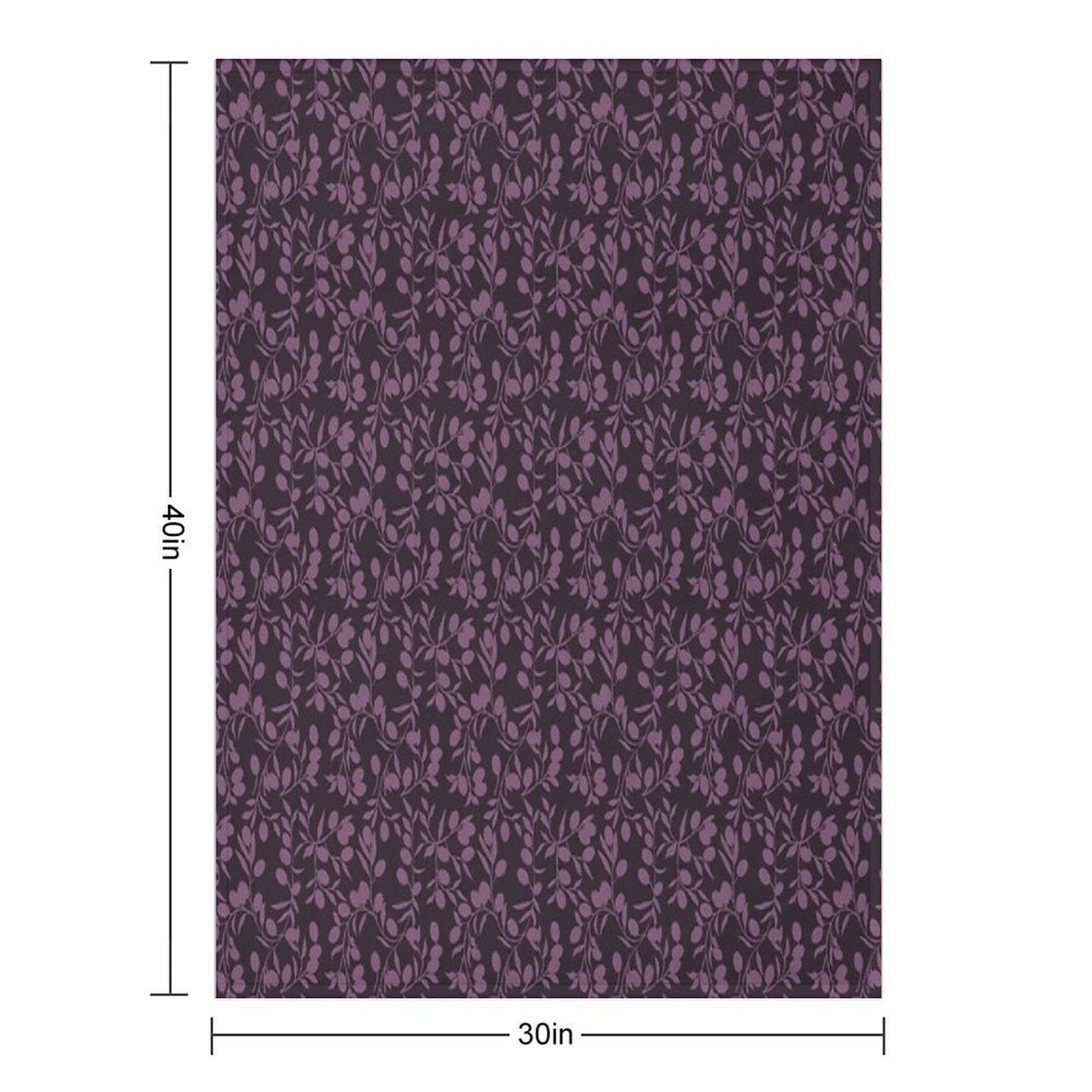 Blushing Purple Cherry Small Olive Pattern Sustainable Throw Blanket