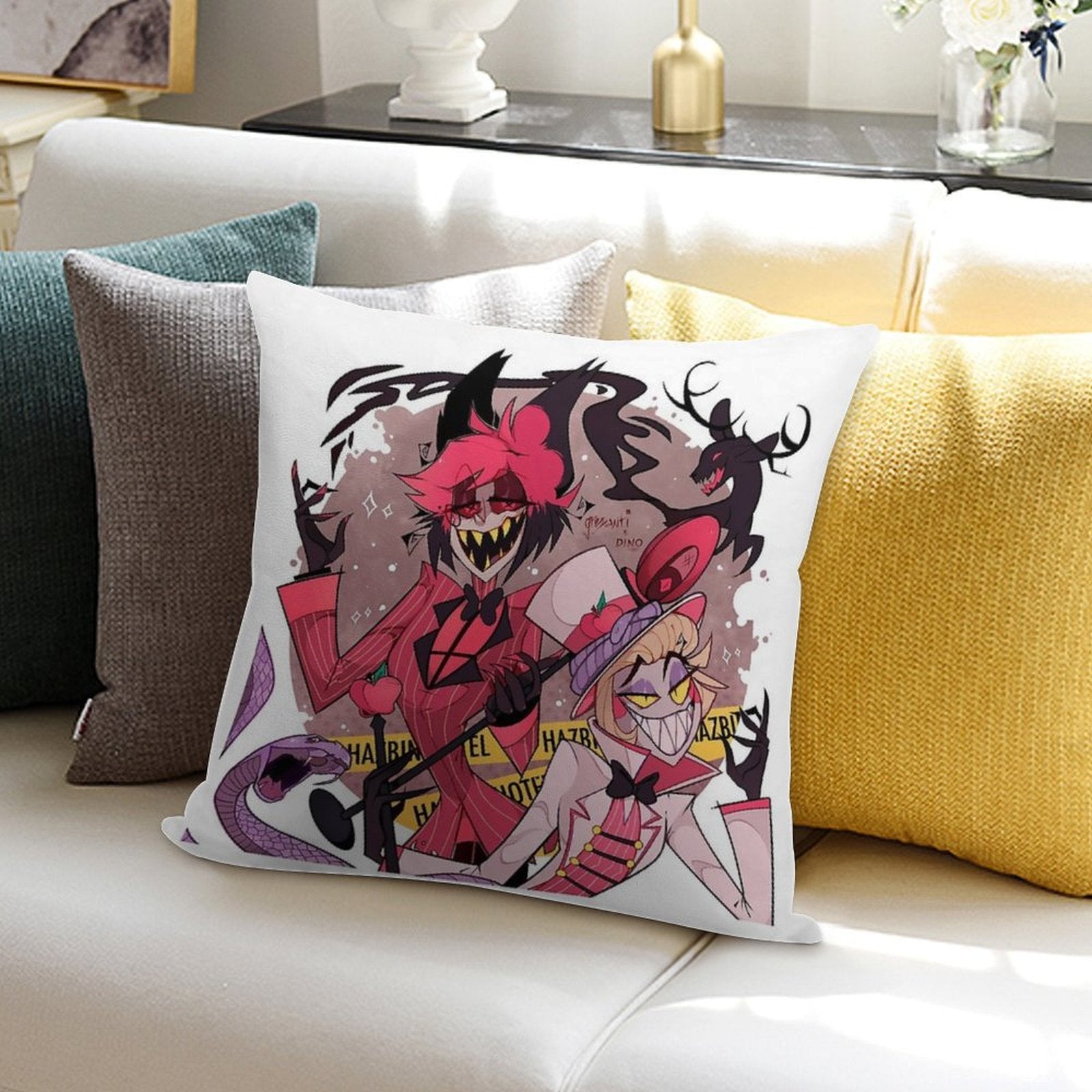 Alastor And Lucifer Soft Skin-Friendly Throw Pillow