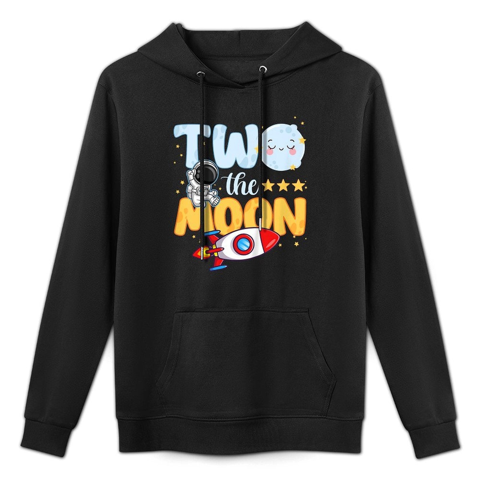 Kids Two The Moon Toddler 2nd Birthday Gift for 2 Year Old Boy Medium-Weight Fabric Hoodie