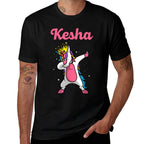 KESHA Name Personalized Birthday Dabbing Unicorn Queen  Graphic-printed T-Shirt