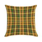 Westy Tartan Yellow Plaid for Bulli Bus Camper Soft Washable Throw Pillow