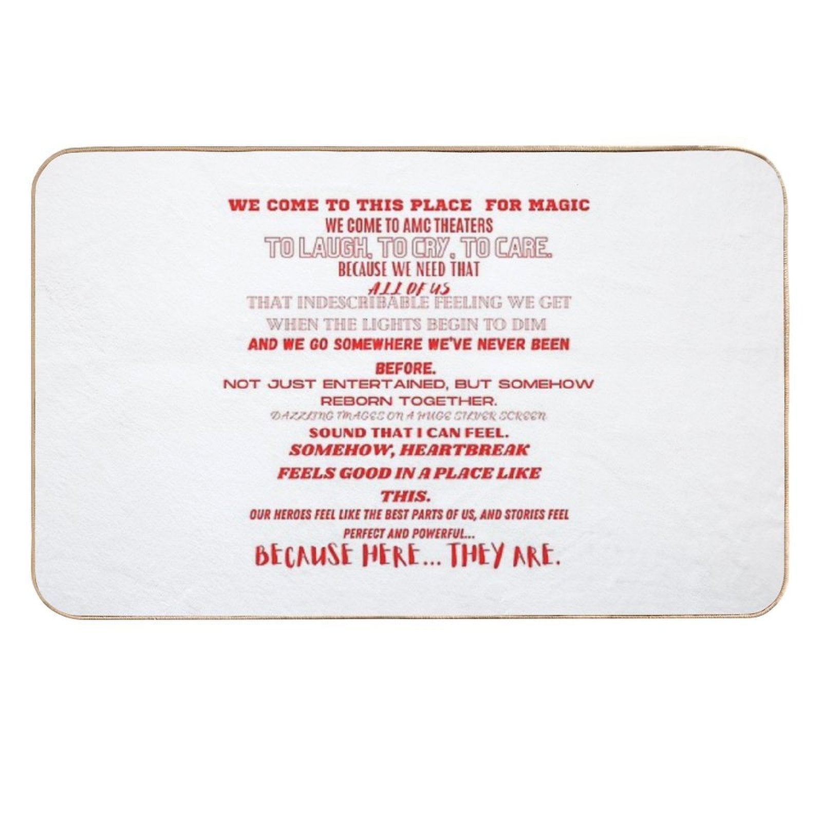 AMC Theaters Speech  Easy To Clean Bath Mat