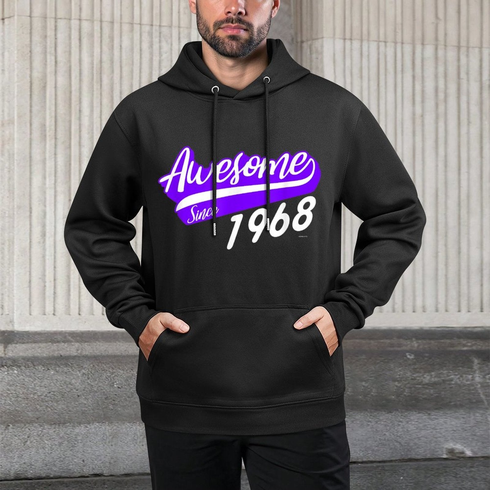 Awesome Since 1968 50th Birthday Bday Gift Kangaroo Pocket Hoodie