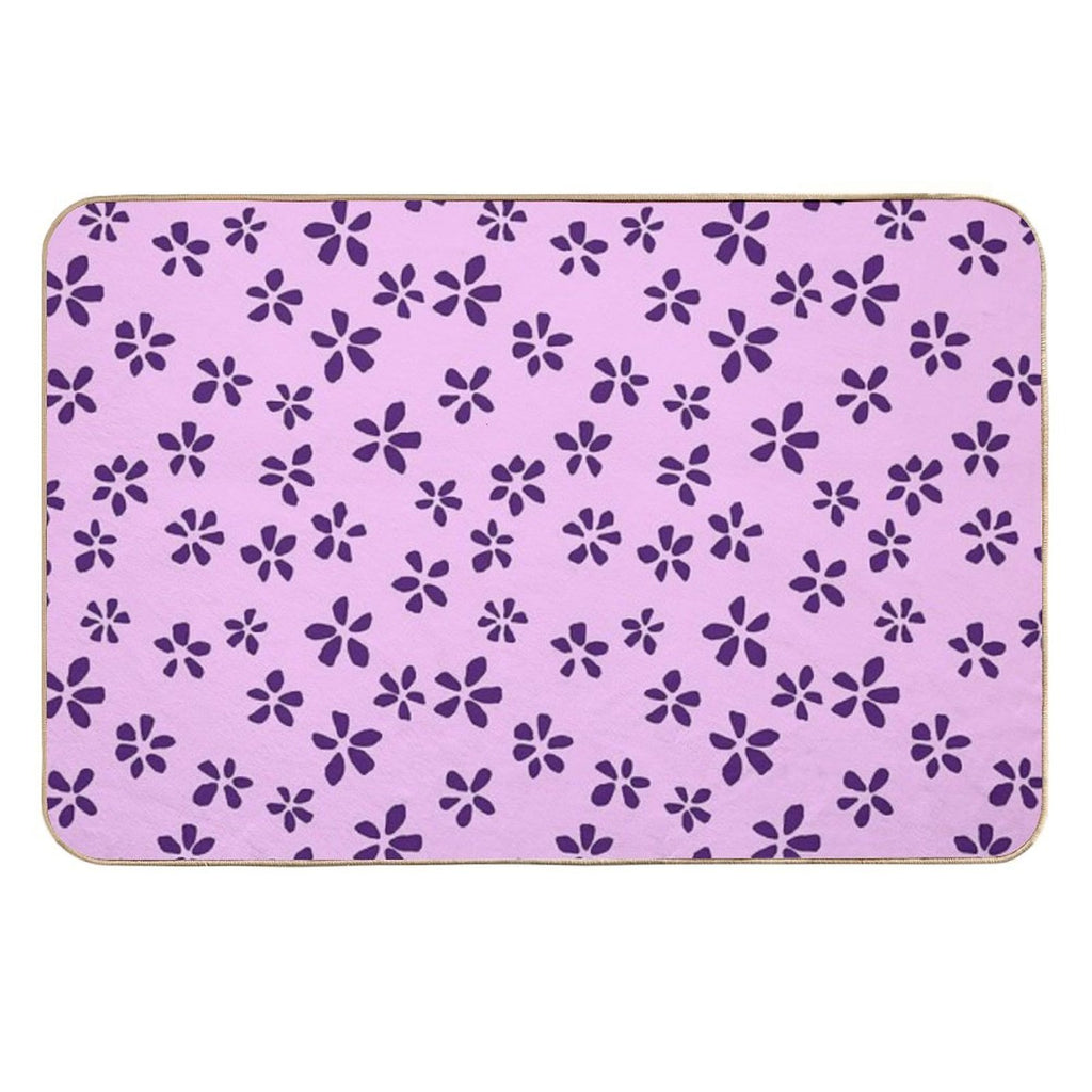 Blossom Scatter - Minimalist Floral Pattern  Dirt-Trapping Bath Mat