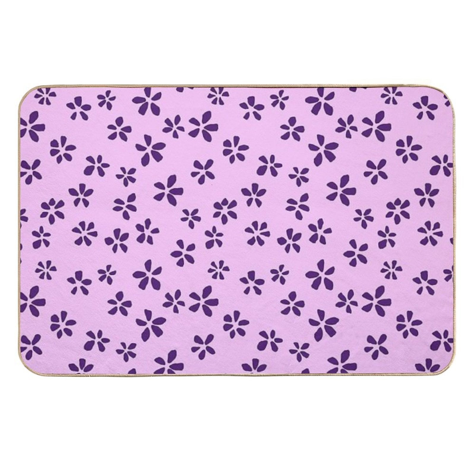 Blossom Scatter - Minimalist Floral Pattern  Dirt-Trapping Bath Mat