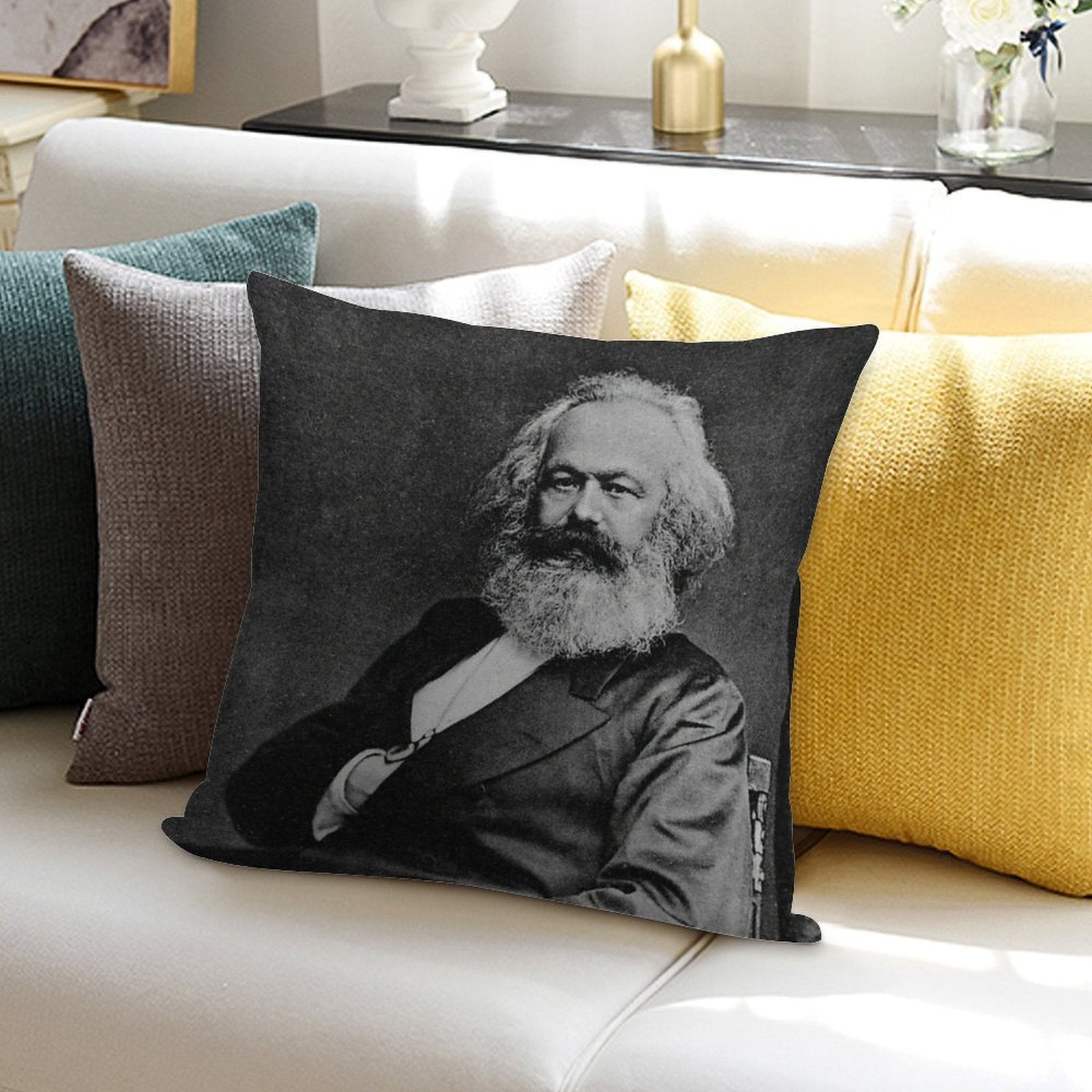 Karl Marx (best Quality) Soft Easy Maintenance Throw Pillow