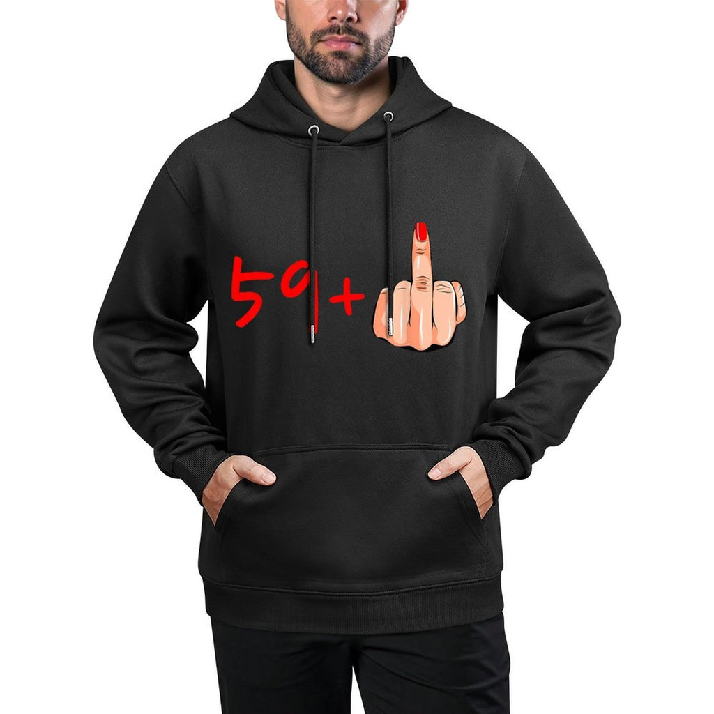 I Am 59 Plus Middle Finger Funny Sarcasm 60th Birthday Women Shrink-Resistant Hoodie