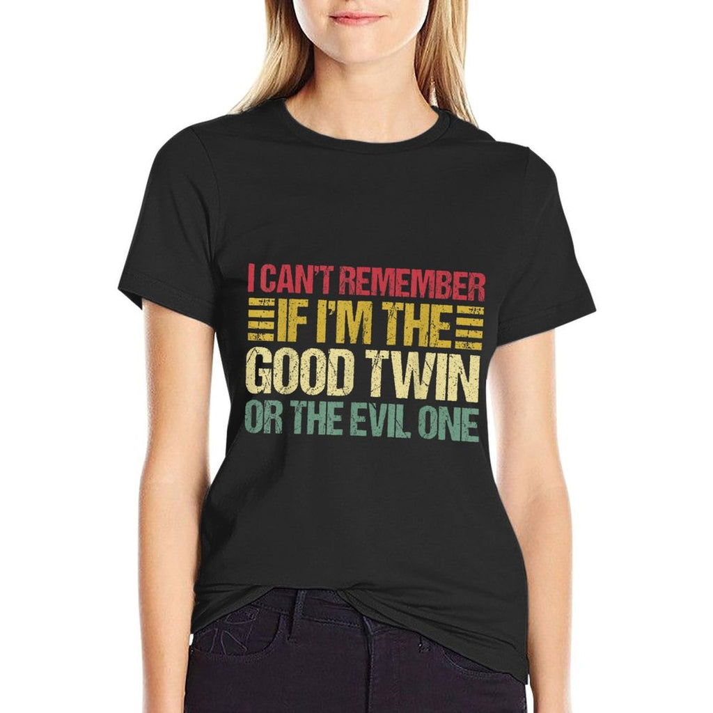 Funny Twin Am I The Good Twin Or The Evil One Vintage Twins  Classic T-Shirt
