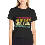 Funny Twin Am I The Good Twin Or The Evil One Vintage Twins  Classic T-Shirt