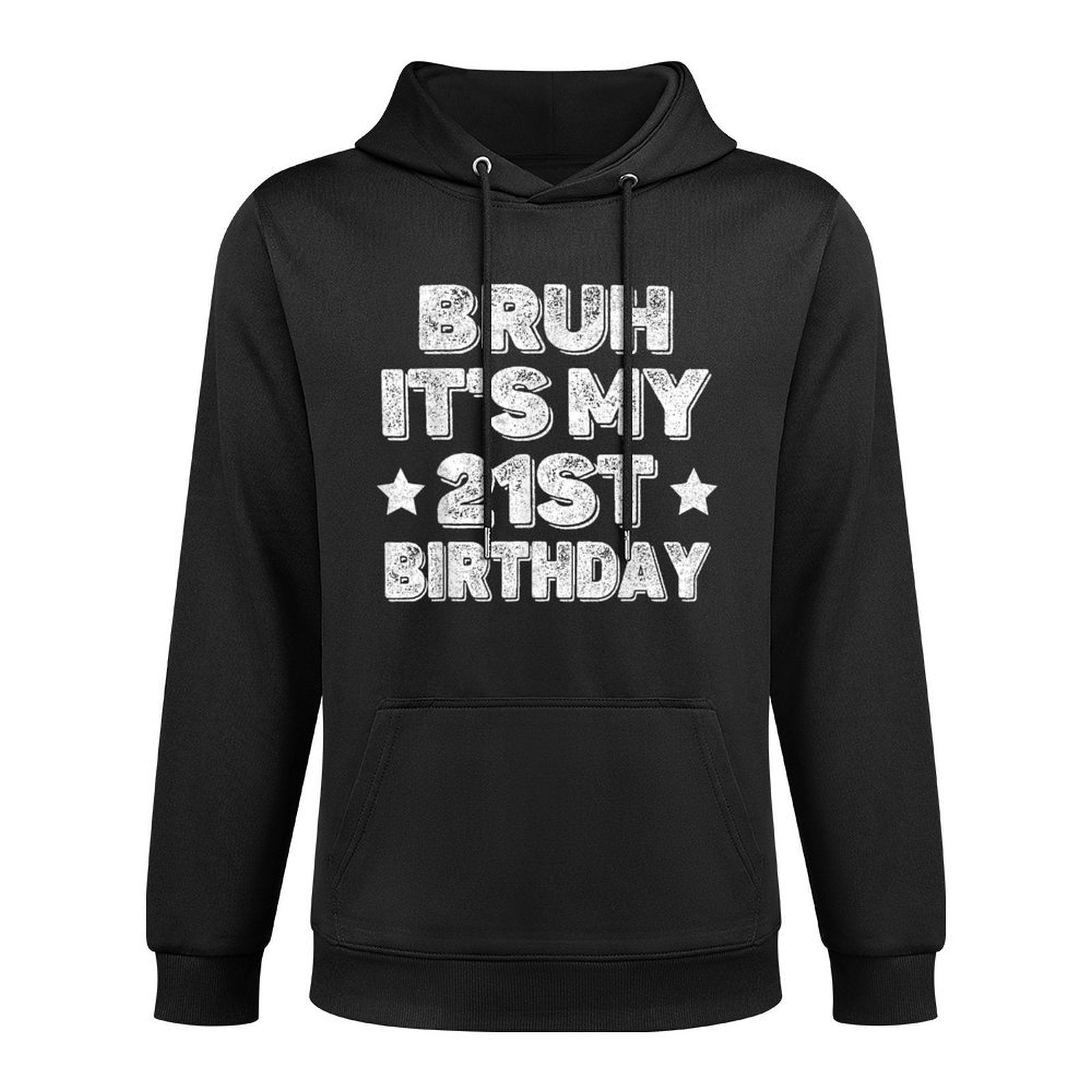 Bruh It's My 21st Birthday Vintage 2003 21st Birthday Cotton-Polyester Blend Hoodie