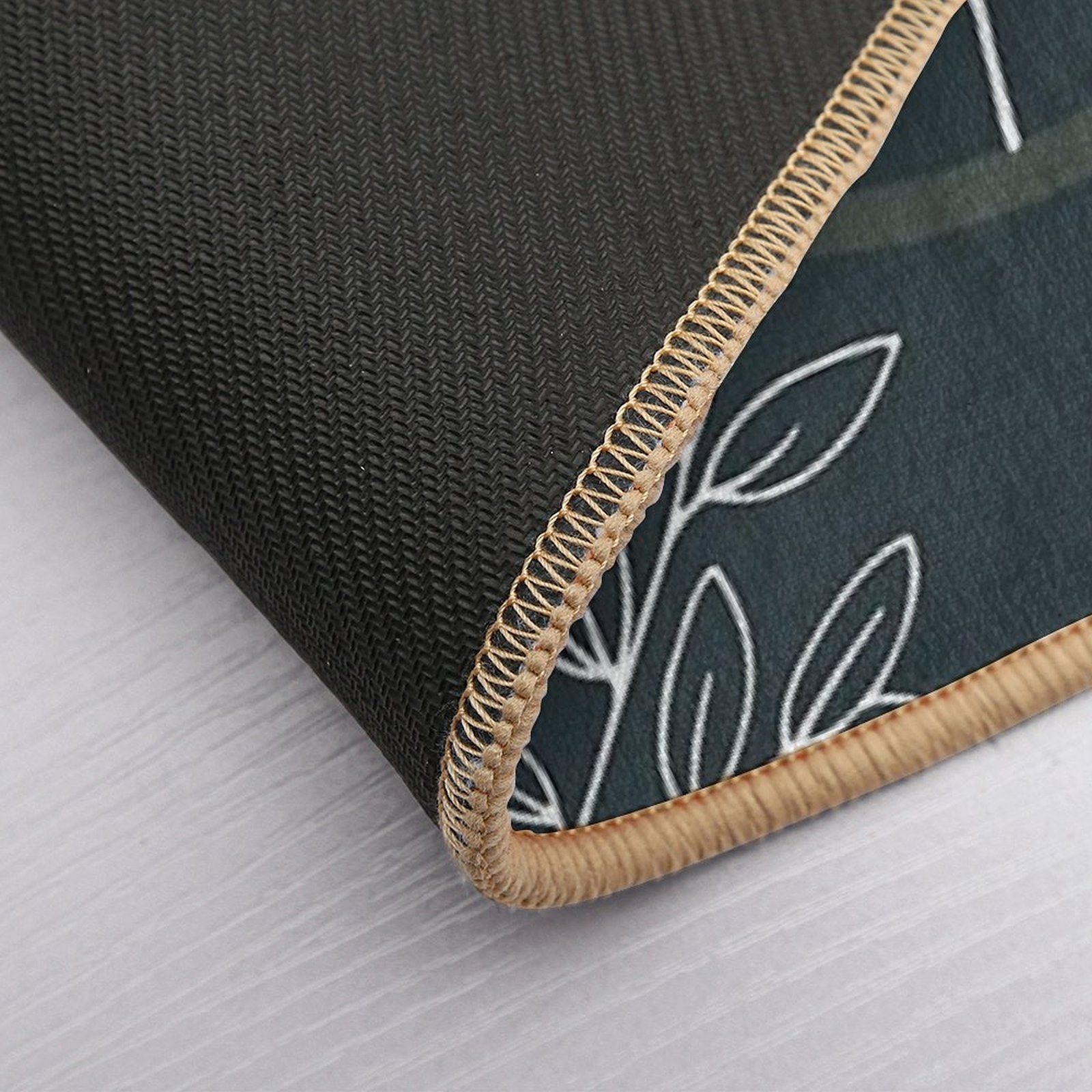 Leaves A Swirl Pattern Dusky Blue  Versatile Bath Mat