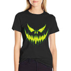 Scary Pumpkin Jack O Lantern Face Halloween Men Boys Kids  Rolled Sleeves T-Shirt