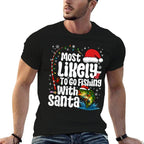 Most Likely to Go Fishing with Santa Fishing Funny Christmas  Eco-friendly Material T-Shirt