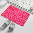 Leopard Print Pink And Red Colours  Eco-Friendly Bath Mat
