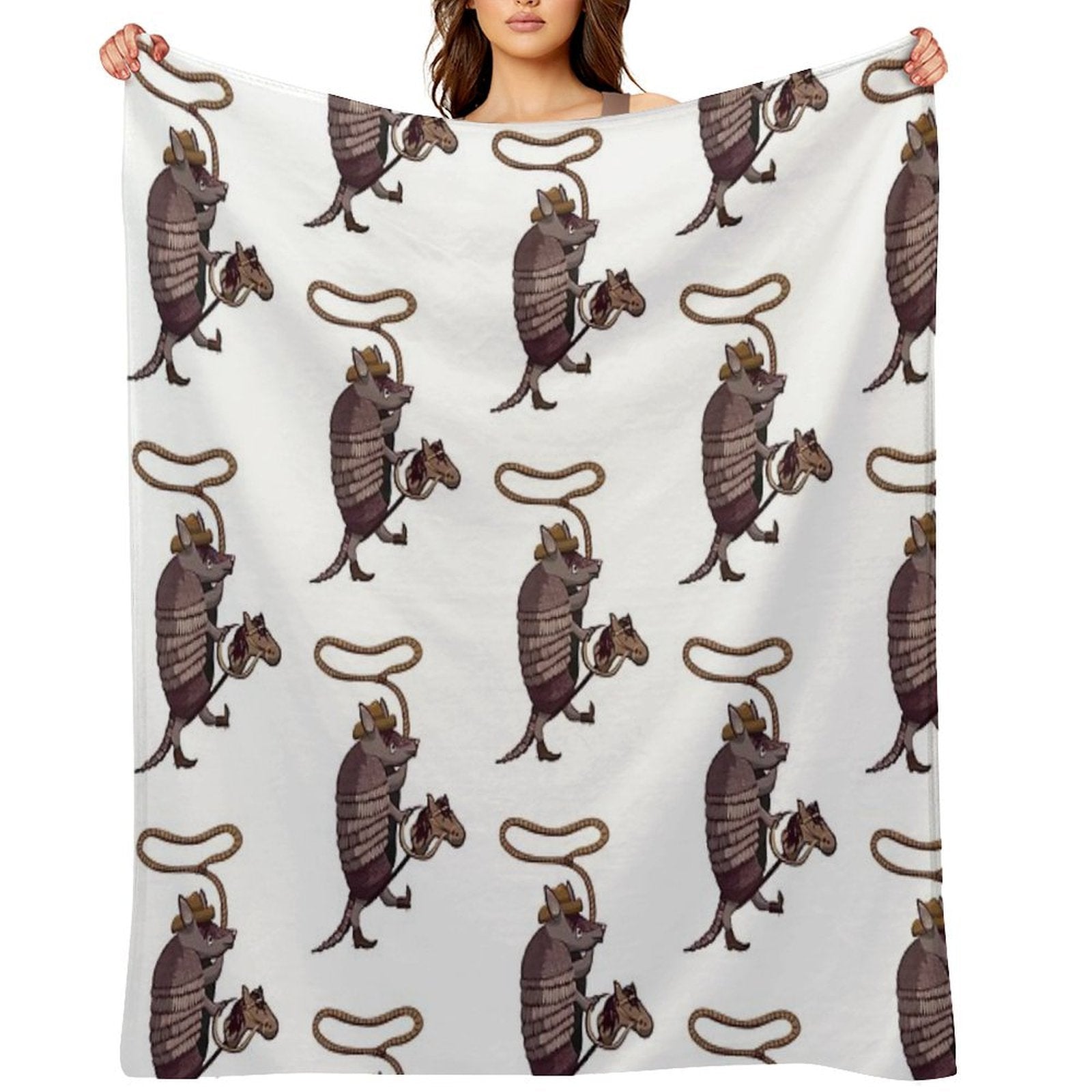 Armadillo Cowboy Durable Throw Blanket