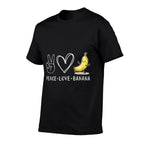 Funny Love Bananas Cute Banana Gifts Peace Love Banana  Oversized Silhouette T-Shirt