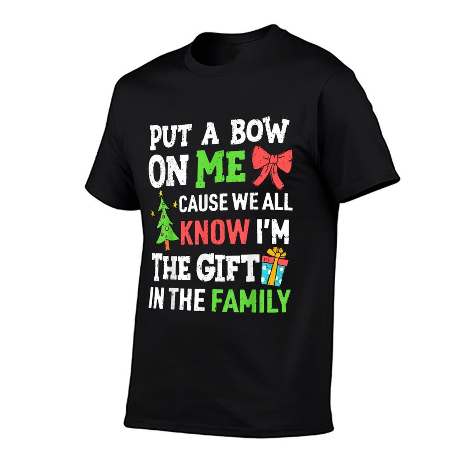 Funny Christmas Put A Bow On Me Christmas Kids Girls Boys  Cotton T-Shirt