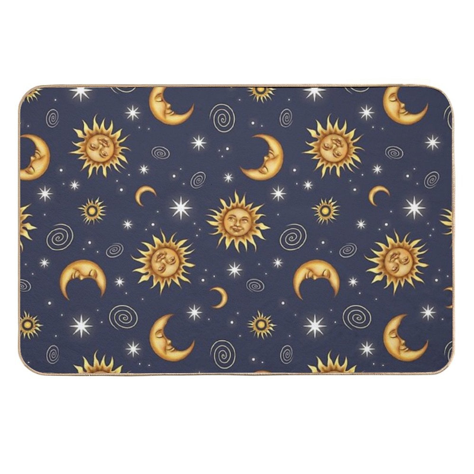 Vintage Celestial Pattern  Dirt-Trapping Bath Mat