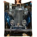 MG Vintage Car 1939 Shrink-resistant Throw Blanket