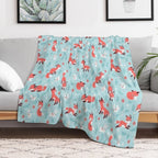 Fox And Bunny Pattern Durable Throw Blanket