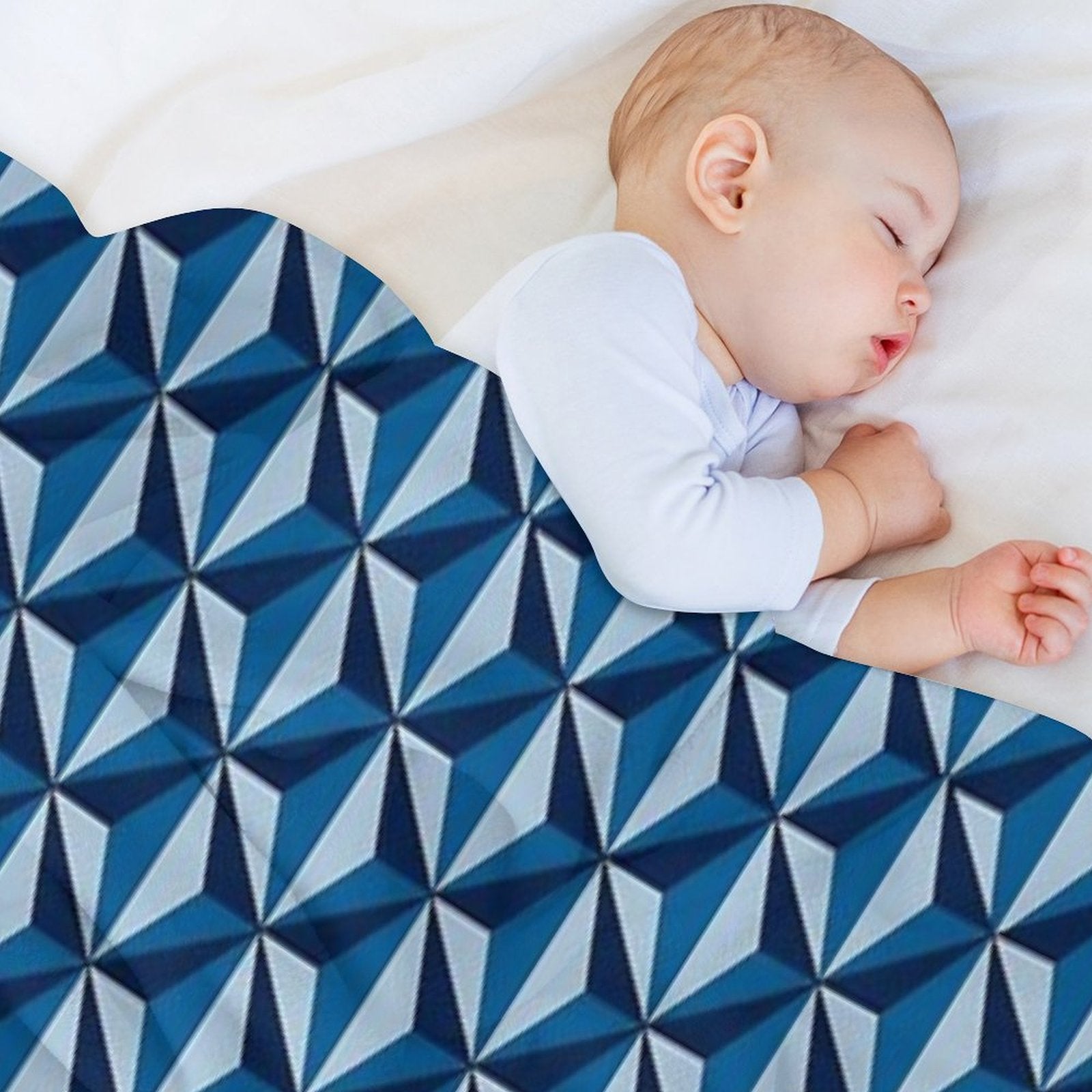 Blue Texture Velvety-soft Throw Blanket