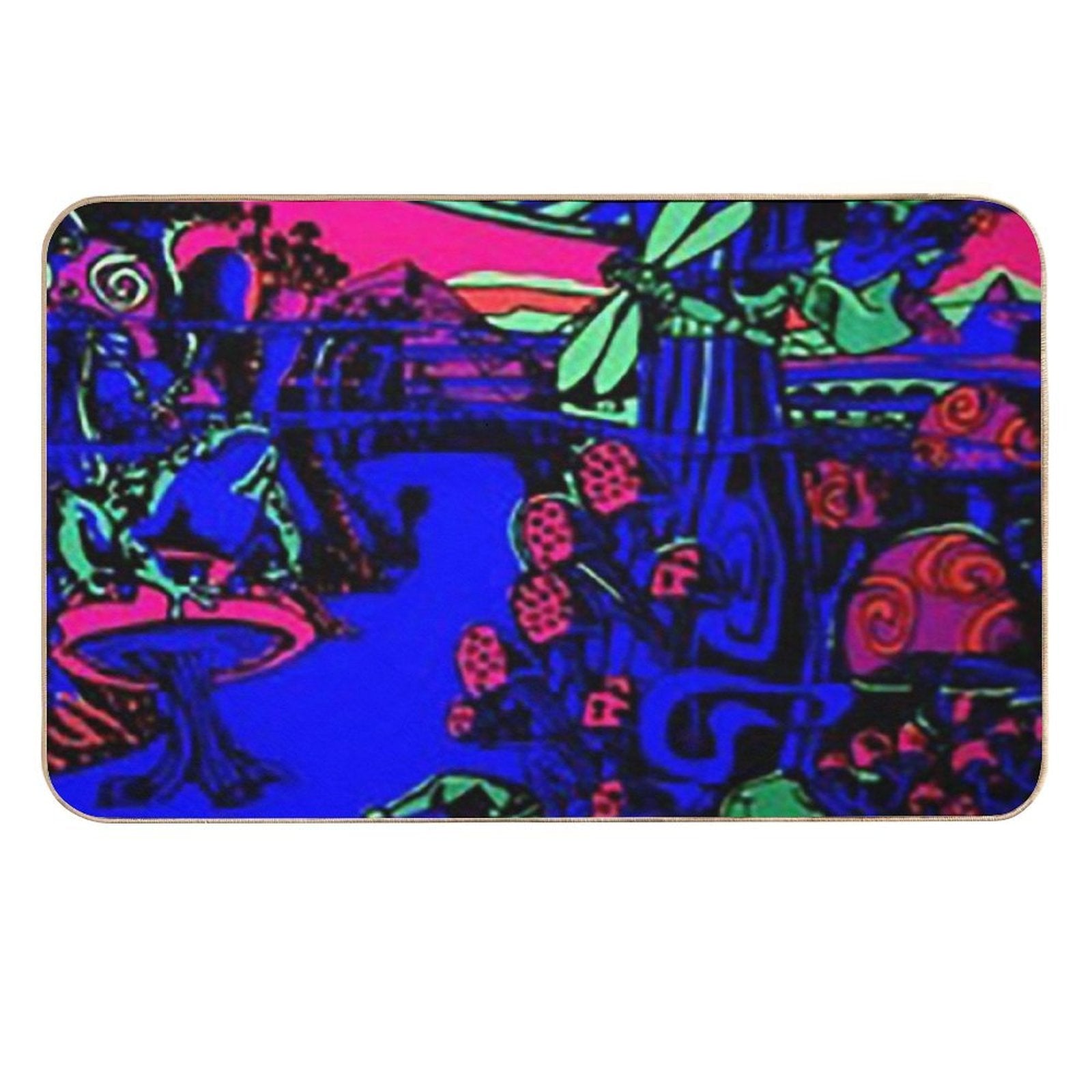 Trippy Black Light  Fade-Resistant Bath Mat