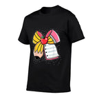 Student Teacher Coquette Bow Pencil Back To School First Day  Rolled Sleeves T-Shirt