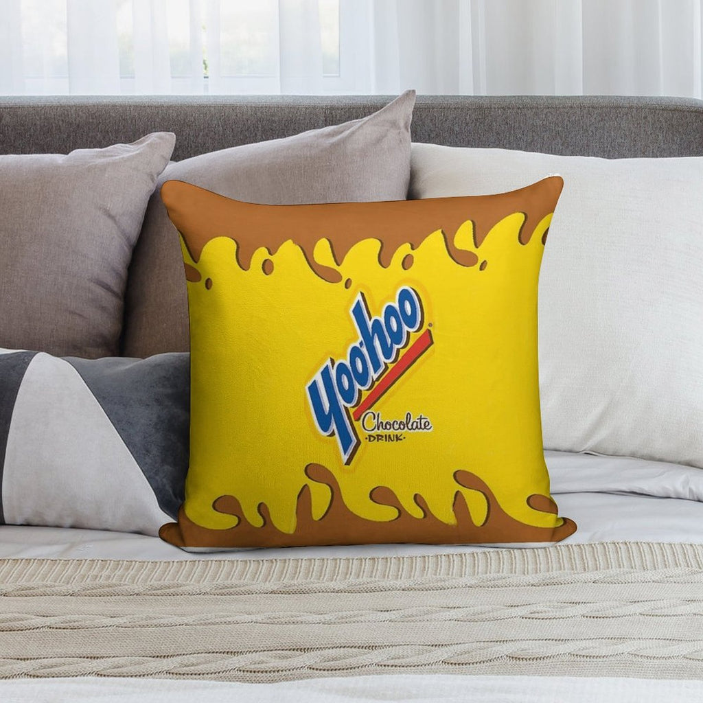 Yoohoo Chocolate Milk Soft Shrink-Resistant Throw Pillow