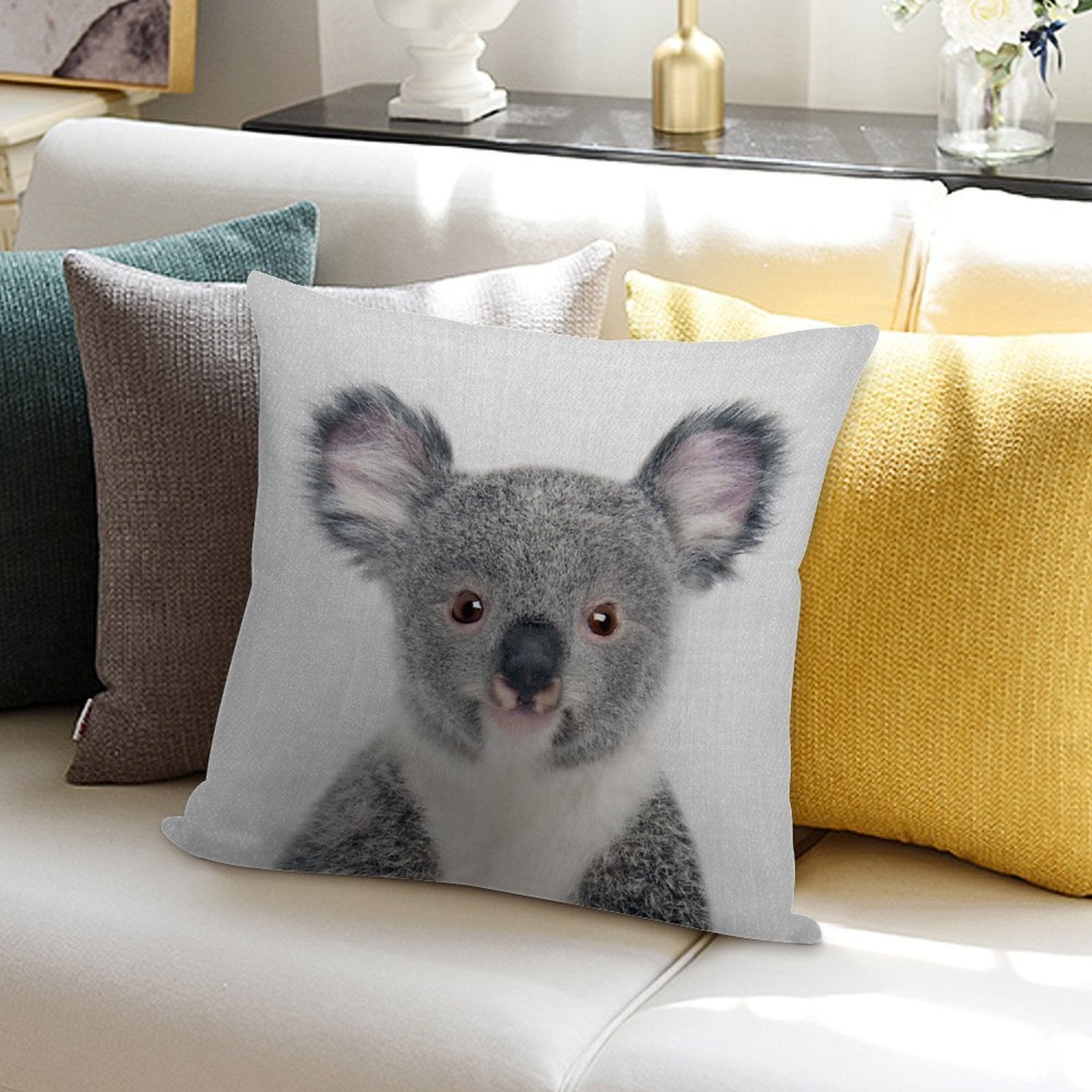 Baby Koala - Colorful Soft Washable Throw Pillow