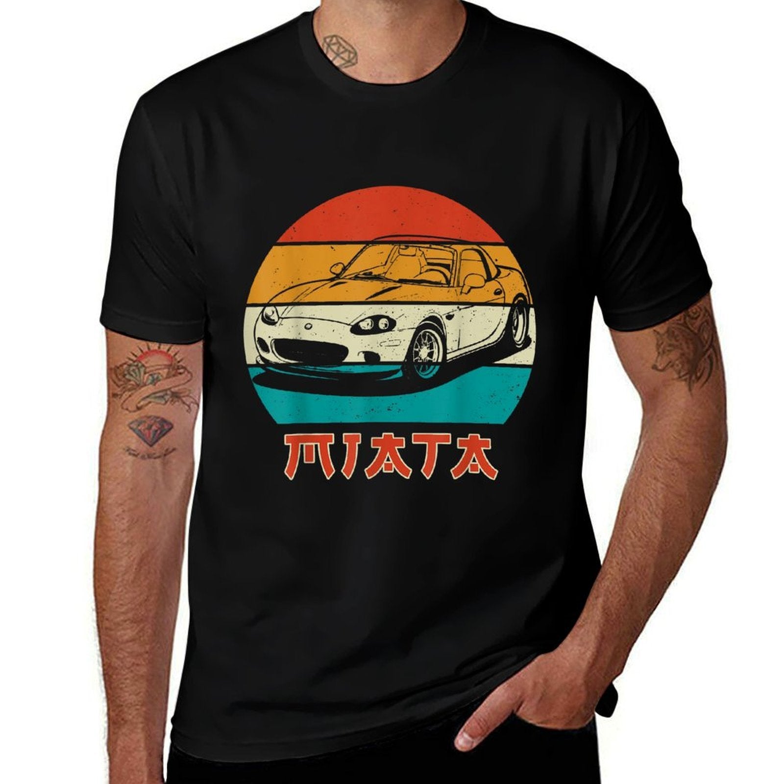 Japanese Miata Car Retro Vintage Sports Car Legend 90s  Cotton T-Shirt