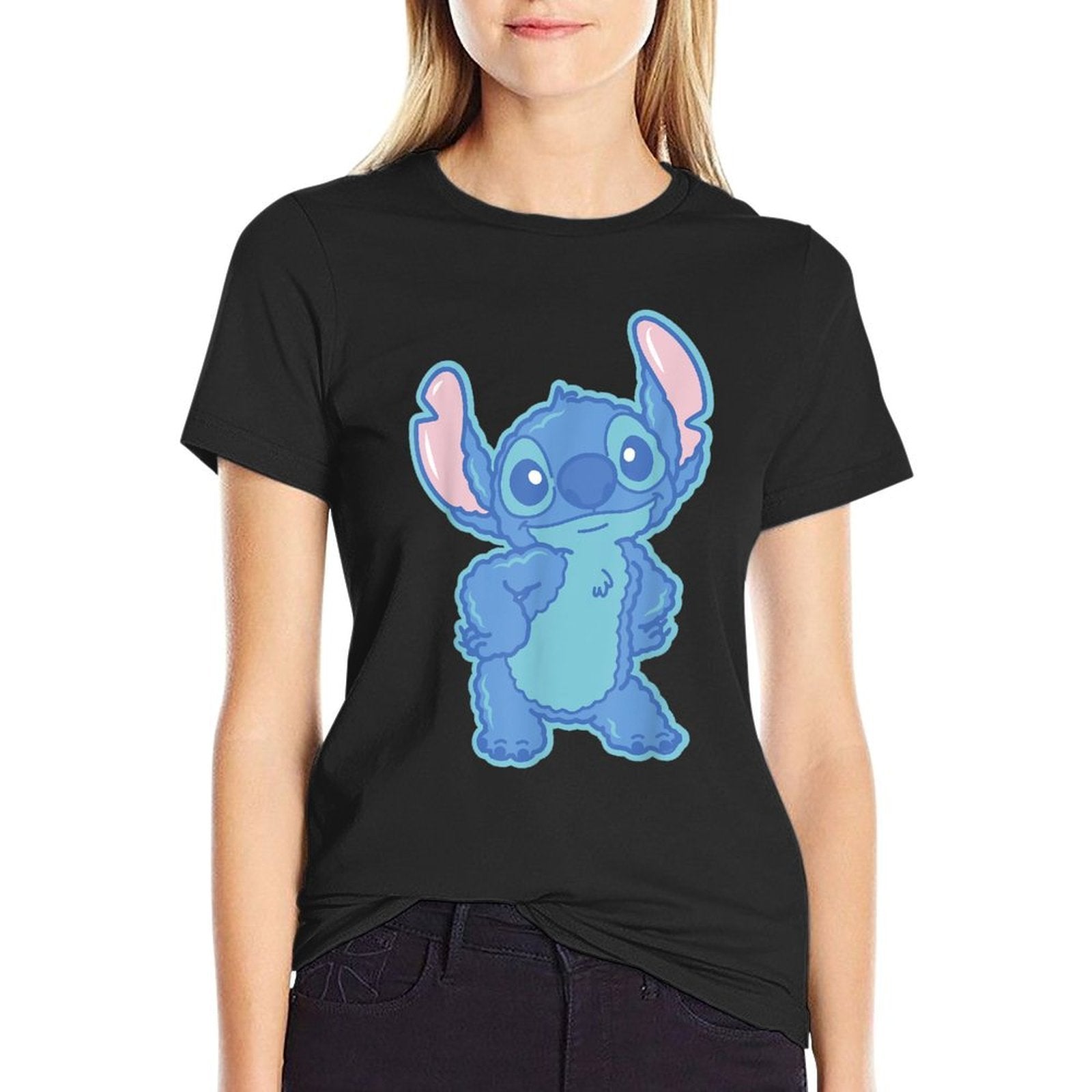Disney Lilo  Stitch Fluffy Cute Pose Stitch  Durable T-Shirt