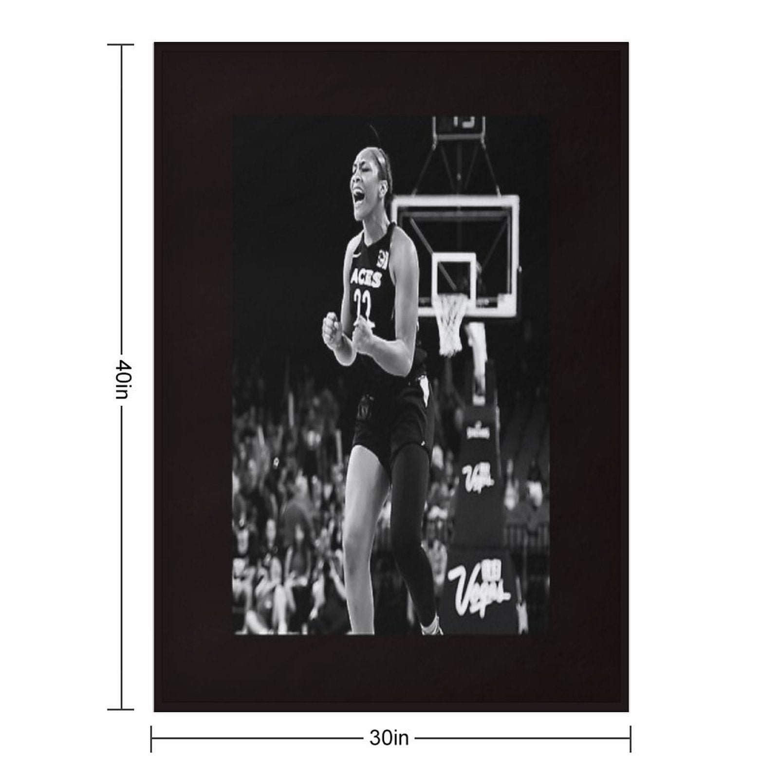 A'ja Wilson - Black  White Lightweight Throw Blanket